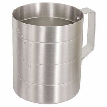 CRESTWARE Measuring Cup Aluminum 4 qt. Dry, 21D745