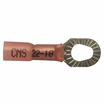 VELVAC Ring Terminal Red 22 AWG 18 AWG PK10, 21DG45