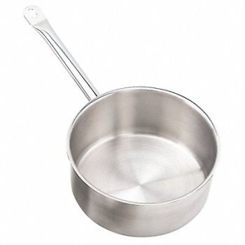 CRESTWARE Sauce Pan w/Cover 7-5/8qt 10-1/2 in SS, 21E311