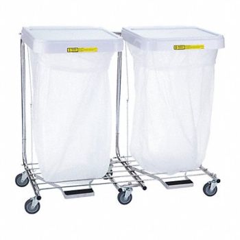 R B WIRE PRODUCTS INC. Laundry Hamper Cart 2 Comp Gray 6 cu ft, 21EP74
