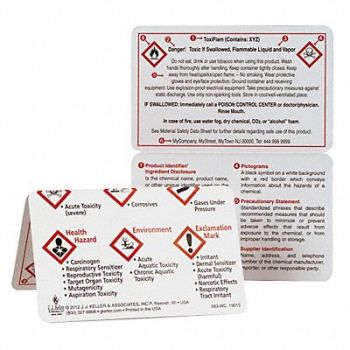 JJ KELLER Wallet Card GHS Eng PK10, 21EX11