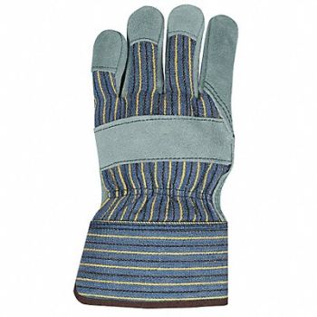 MCR SAFETY Leather Palm Glove Cowhide Shirred L, 21NM30