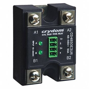 CRYDOM Dual Solid State Relay In 4 to 32VDC 50, 21R921