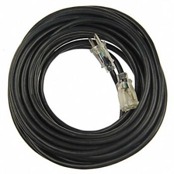 POWER FIRST Ltd Ext Crd 50ft 14Ga 15A SJTW Blk, 21RJ52