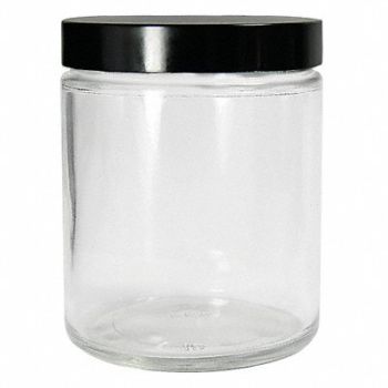 QORPAK Precleaned Jar 120mL Glass Wide PK24, 21RN19