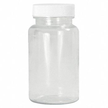QORPAK Packer Bottle 120mL Plastic Wide PK450, 21RT98