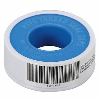 GRAINGER APPROVED Thread Sealant Tape 1/2 W White, 21TF19