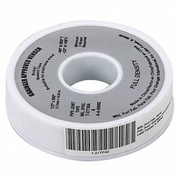 GRAINGER APPROVED Thread Sealant Tape 1/2 W Gray, 21TF40