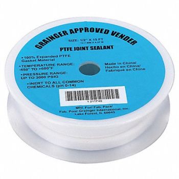 GRAINGER APPROVED Gasket-Making Tape 1/2 W White, 21TF49