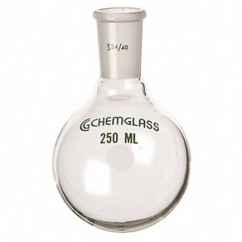 CHEMGLASS Round Bottom Flask 500mL Borosilicate, 21UC92