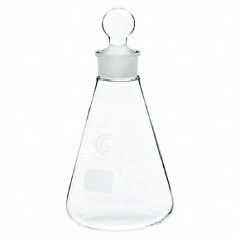 CHEMGLASS Erlenmeyer Flask 125mL Borosilicate, 21UC70