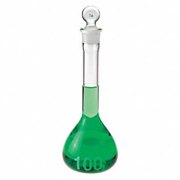 CHEMGLASS Volumetric Flask 250mL Borosilicate, 21UD97