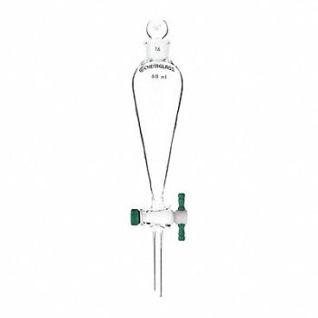 CHEMGLASS SeparatoryFunnel 500mL TypeIBorosilicate, 21UF84