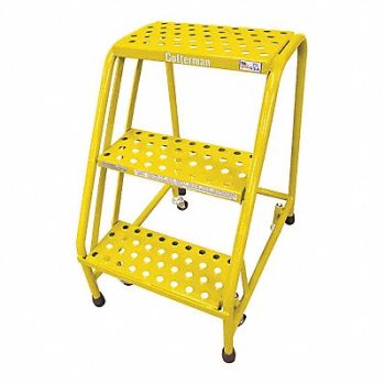 COTTERMAN Rolling Ladder Steel 30In. H. Yellow, 21UP59