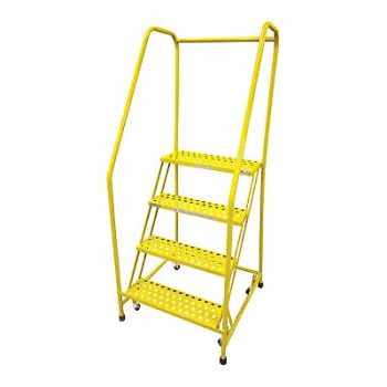 COTTERMAN Rolling Ladder Steel 70In. H. Yellow, 21UR02