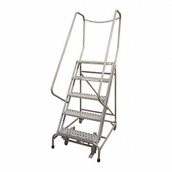 COTTERMAN Rolling Ladder Steel 80In. H. Gray, 21UR51