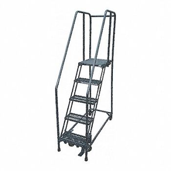 COTTERMAN Rolling Ladder Steel 70In. H. Gray, 21UW05