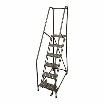 COTTERMAN Rolling Ladder Steel 90In. H. Gray, 21UR64