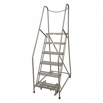 COTTERMAN Rolling Ladder Steel 90In. H. Gray, 21UR66