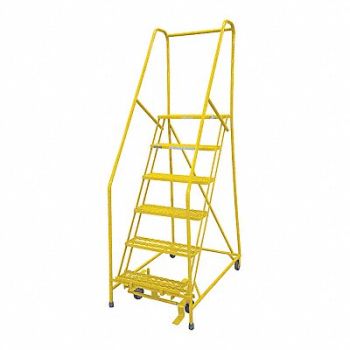 COTTERMAN Rolling Ladder Steel 90In. H. Yellow, 21UR77