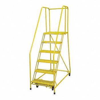 COTTERMAN Rolling Ladder Steel 90In. H. Yellow, 21UT05
