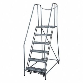 COTTERMAN Rolling Ladder Steel 90In. H. Gray, 21UR81