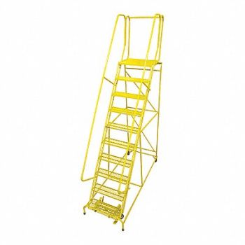 COTTERMAN Rolling Ladder Steel 130In. H. Yellow, 21UX79