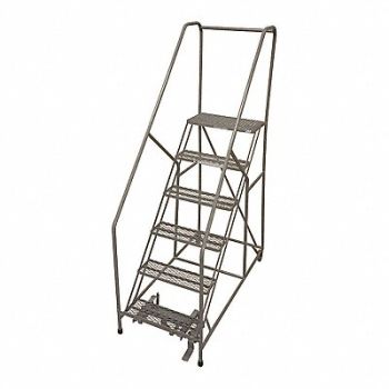 COTTERMAN Rolling Ladder Steel 90In. H. Gray, 21UV30