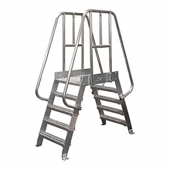 COTTERMAN Crossover Ladder 7 Step Aluminum 98In. H, 21VE56