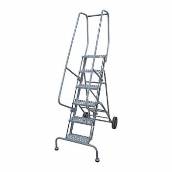 COTTERMAN Rolling Ladder Steel 110In. H. Gray, 21VD87