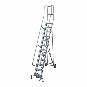 COTTERMAN Rolling Ladder Steel 202In. H. Gray, 21VE13