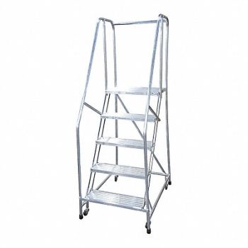 COTTERMAN Rolling Ladder Steel 80In. H. Gray, 21VE81