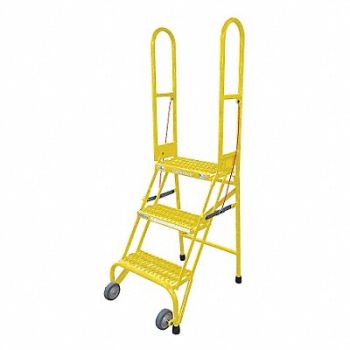 COTTERMAN Rolling Ladder Steel 60In. H. Yellow, 21VF41