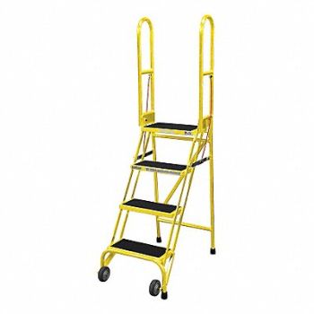 COTTERMAN Rolling Ladder Steel 70In. H. Yellow, 21VF43