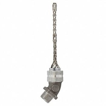 HUBBELL WIRING DEVICE-KELLEMS Connector Alum L - Strain Relief 4.38in, 21VF83