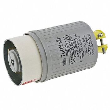 HUBBELL Plug 250V 60A 2P 3W 1PH, 21VL01