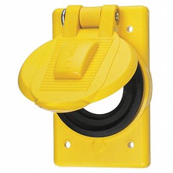 HUBBELL WIRING DEVICE-KELLEMS Weatherproof Cover Vertical Self Closing, 21VL07