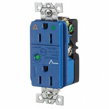HUBBELL Receptacle Duplex 15A 5-15R 125V Blue, 21VL20