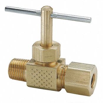 PARKER Needle Valve 1/4 in Compressn-Male Pipe, 21VL58