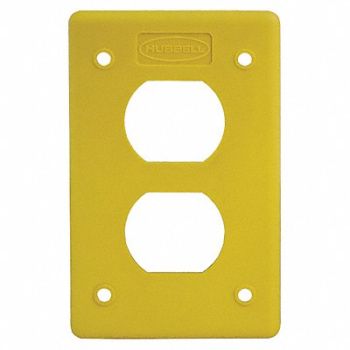 HUBBELL WIRING DEVICE-KELLEMS Duplex Cover Plate Non-Metallic Yellow, 21XL34