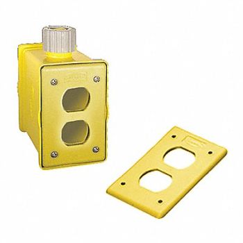 HUBBELL WIRING DEVICE-KELLEMS Portable Outlet Box 1Gang 1Inlet Valox, 21XL35