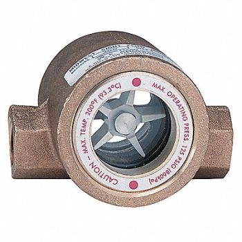 DWYER Double Sight Flow Indicator Bronze 3/4In, 21XL70