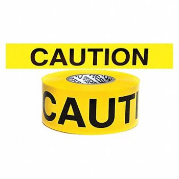 GRAINGER APPROVED Barricade Tape Caution Yellow 500ft, 21YH34