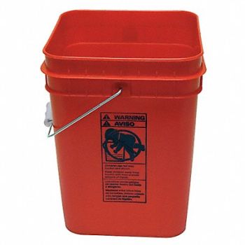 GRAINGER APPROVED K4865 Pail Polyethylene Red Open Head, 21YK49