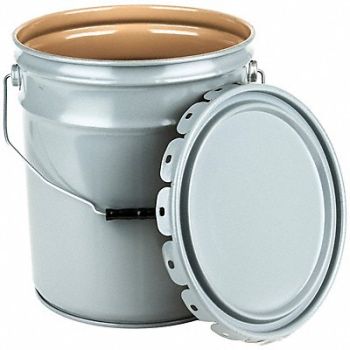 GRAINGER APPROVED Pail Steel Gray Open Head, 21YL08