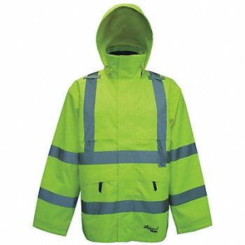 VIKING G5391 Rain Jacket Class 3 Type R Ylw/Grn 2XL, 21Z064