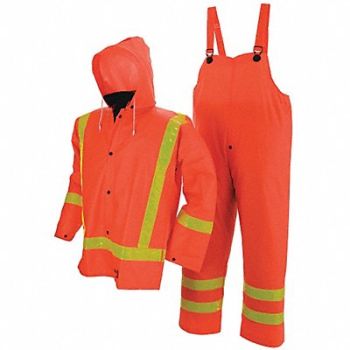 VIKING FR 3 Piece Rain Suit Orange 3XL, 21Z150