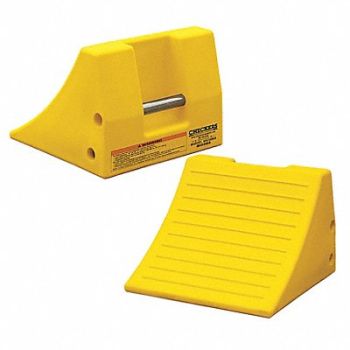 CHECKERS Wheel Chock 11 In H Urethane Yellow, 21ZF79