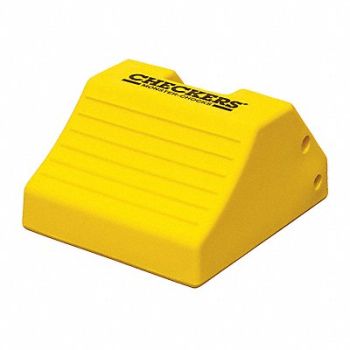 CHECKERS Wheel Chock 10 In H Urethane Yellow, 21ZF80