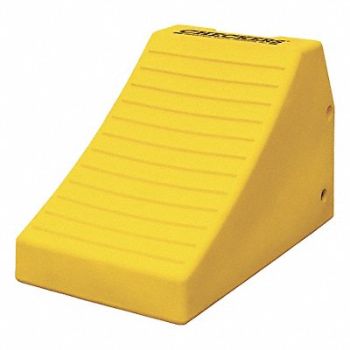 CHECKERS Wheel Chock 16 In H Urethane Yellow, 21ZF81